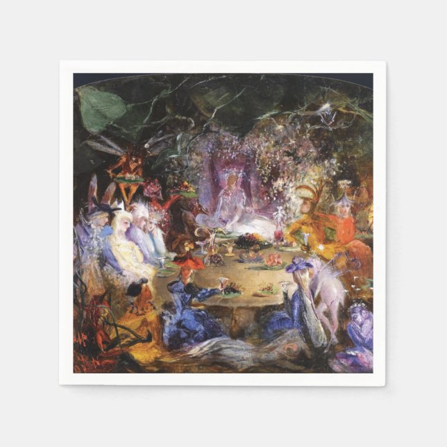 Serviette En Papier BANQUET FÉERIQUE Fées des Bois  (Devant)