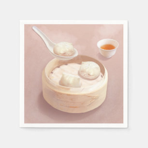 Serviette En Papier Bao Buns à vapeur avec thé
