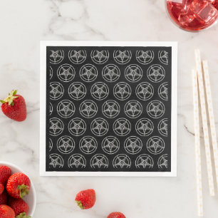 Serviette En Papier Baphomet Pentagram Satanique