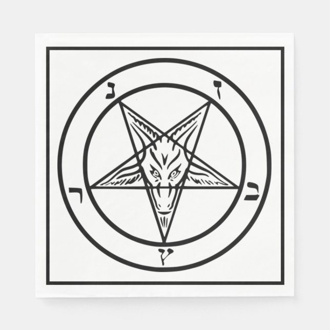 Serviette En Papier Baphomet Pentagram Satanique Déjeuner Napkin (Devant)