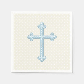 Serviette En Papier Baptême Baby Blue Cross