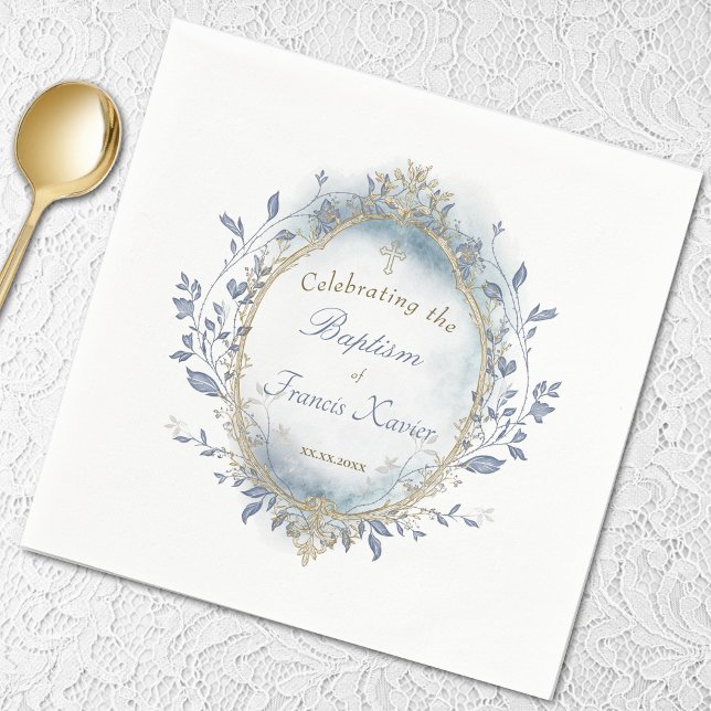 Serviette En Papier Baptême bébé garçon  (Créateur téléchargé)
