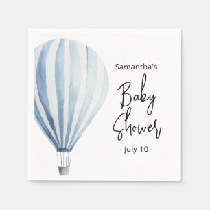 Serviette En Papier Baptême de bébé - montgolfière