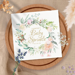 Serviette En Papier Baptême de bébé pour couples Roses des Bois Floral