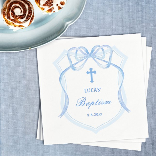 Serviette En Papier Baptême de crête de mât bleu clair (Créateur téléchargé)