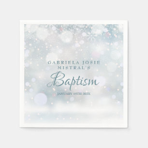 Serviette En Papier Baptême de flocons de neige d'hiver