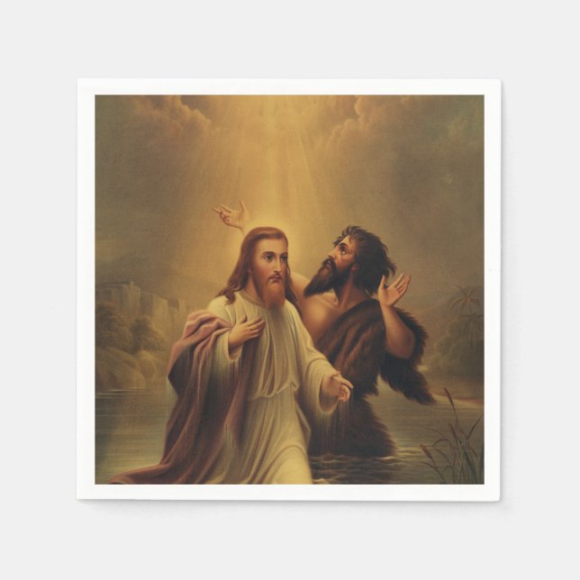 Serviette En Papier Baptême de Jésus-Christ (Devant)