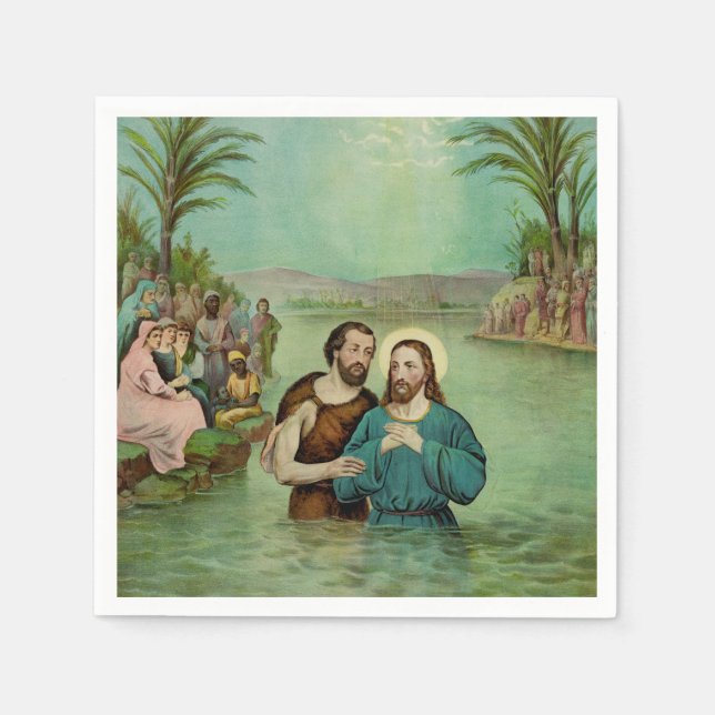 Serviette En Papier Baptême de Jésus-Christ (Devant)