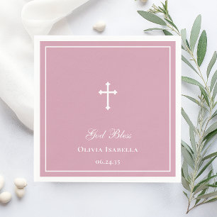 Serviette En Papier Baptême de la fille de la croix Dieu bénisse