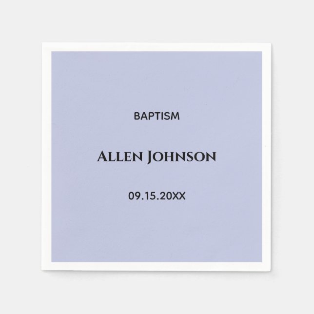 Serviette En Papier Baptême élégant de garçon  (Devant)