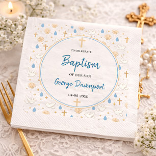 Serviette En Papier Baptême Élégant Fête de Baptême Religieux pour E