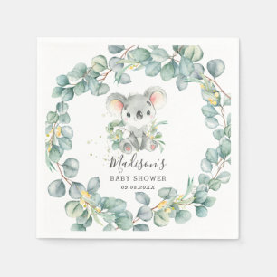 Serviette En Papier Baptême Fille Garçon Koala Bébé Eucalyptus Anniver