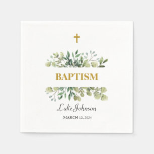 Serviette En Papier Baptême Gold Cross