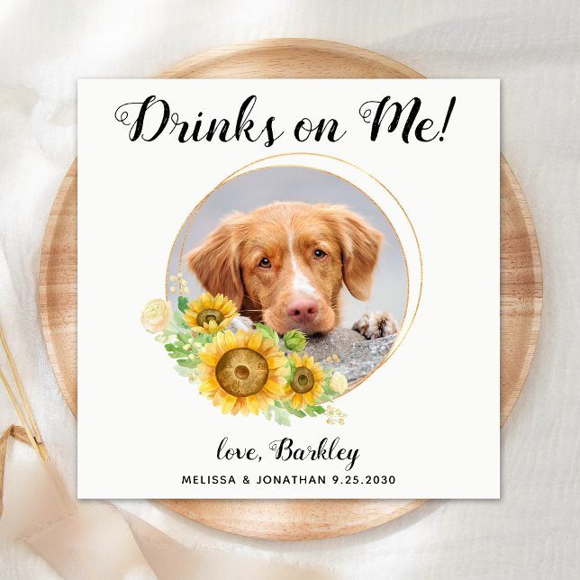 Serviette En Papier Bar à cocktails personnalisé Mariage chien (Créateur téléchargé)