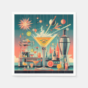 Serviette En Papier Bar au martini au citrus futuriste du milieu du si