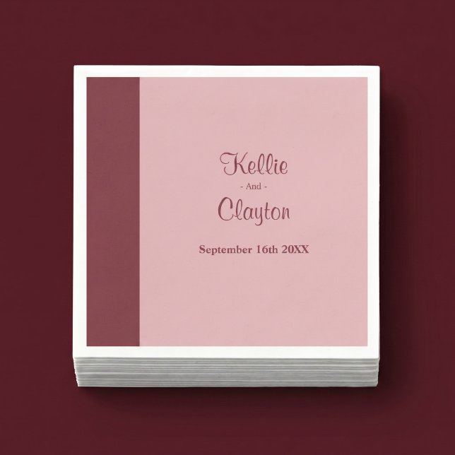 Serviette En Papier Bar Bourgogne Minimaliste Moderne (Créateur téléchargé)