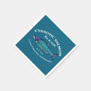 Serviette En Papier Bar et Grill Saumon Cyanotique