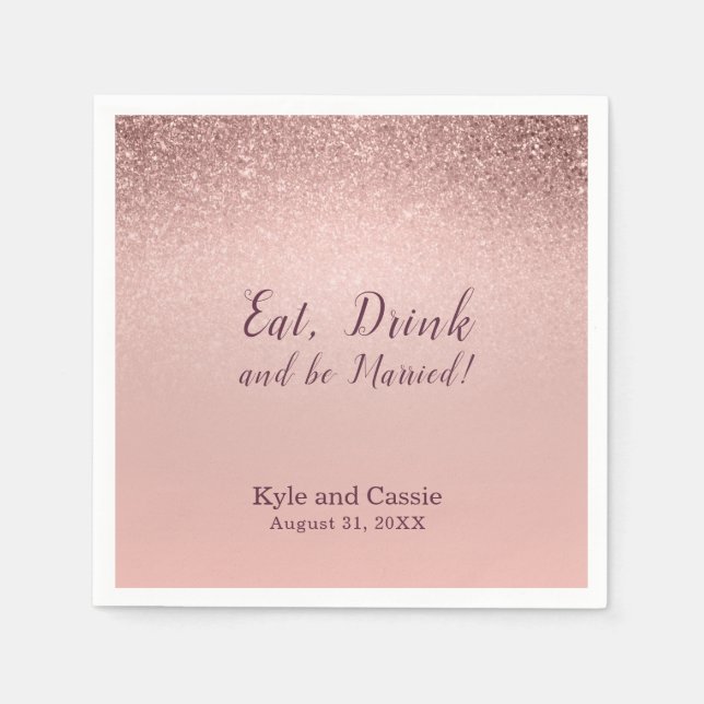 Serviette En Papier Bar Mariage Sparkling Cocktail Napkin (Devant)