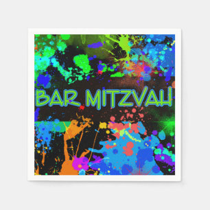 Serviette En Papier Bar Mitzvah Tache de Peinture, Papier de Serviette