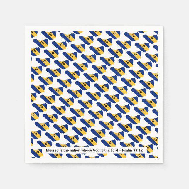 Serviette En Papier BARBADOS Blessé Nation célébrations Papier (Devant)