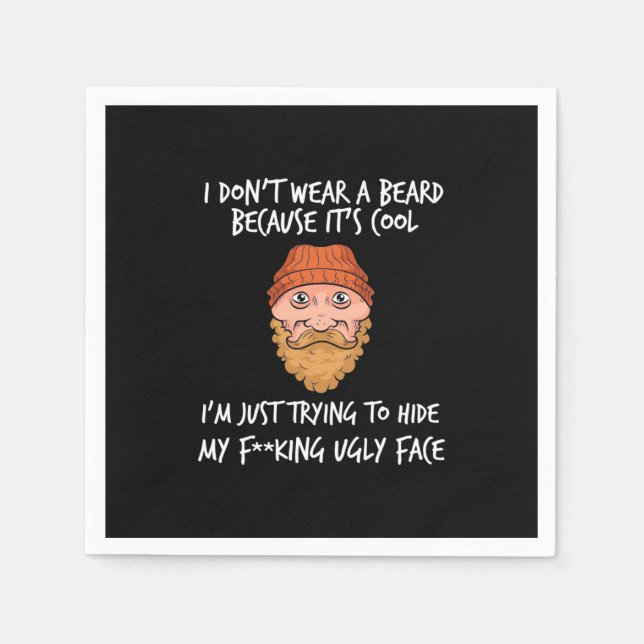 Serviette En Papier Barbe Il Est Cool (Devant)