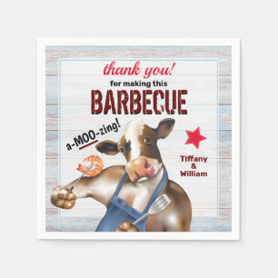 Serviette En Papier Barbecue Cuisine Vache Grillant crevettes