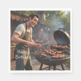 Serviette En Papier Barbecue Homme Anniversaire