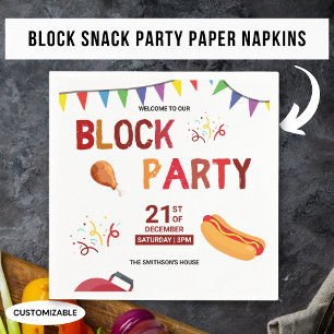 Serviette En Papier Barbeque Snack Pique-Nique Amusants Quartier Bloc 