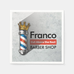 Serviette En Papier Barber Hair Shop King Crown Barber Pole Hair Salon