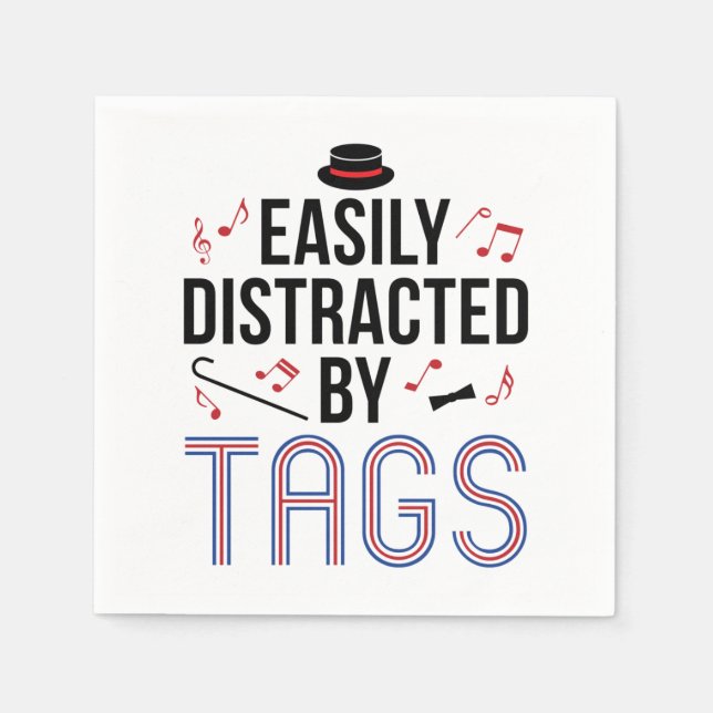 Serviette En Papier Barbershop Quartet facilement distrait par des éti (Devant)