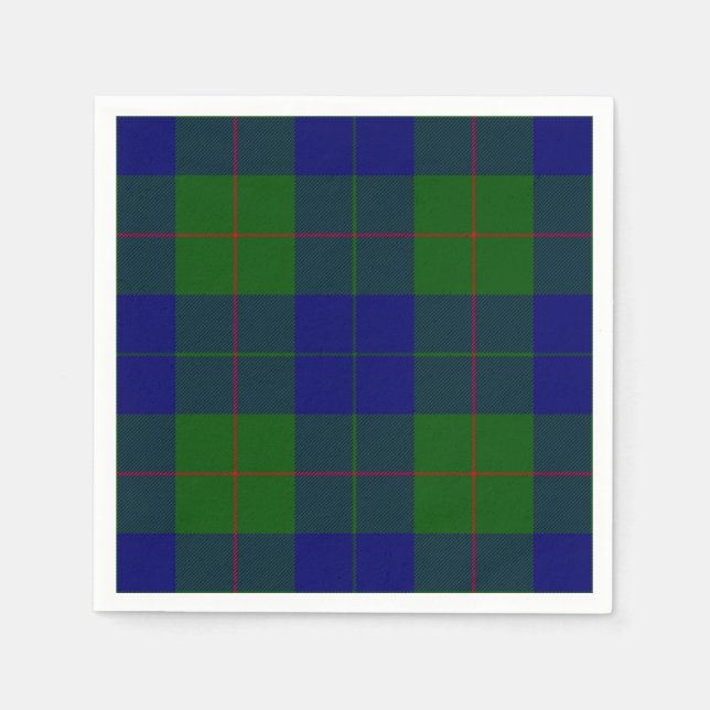 Serviette En Papier Barclay tartan bleu vert plaid (Devant)