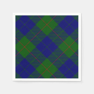 Serviette En Papier Barclay tartan bleu vert plaid