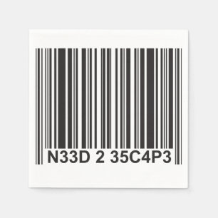 Serviette En Papier Barcode Leetspeak - Besoin d'échapper