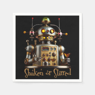 Serviette En Papier Barman Robot Futuriste "Secoué ou Remué"