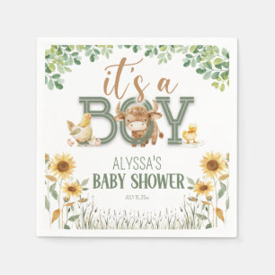 Serviette En Papier Barnyard Animaux Baby Boy Baby shower