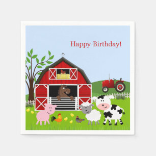 Serviette En Papier Barnyard Animaux de ferme Papier d'anniversaire se