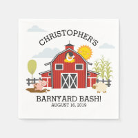 Barnyard ferme animal fête d'anniversaire Napkin