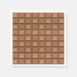 Serviette En Papier Barre à bonbons au chocolat d'anniversaire