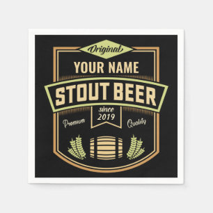 Serviette En Papier Barre Étiquette de brassage de bière foncée Stout 