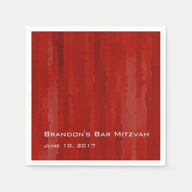 Serviette En Papier Barre Mitzvah Red Techno Streaks (Devant)