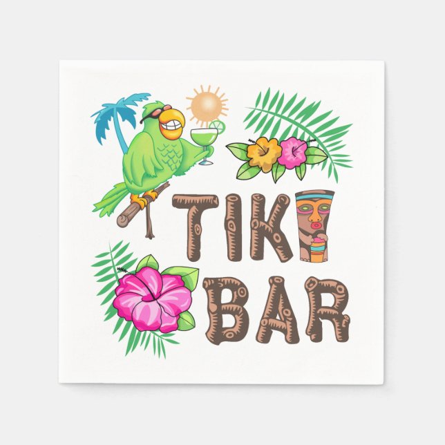 SERVIETTE EN PAPIER BARRE TROPICALE TIKI (Devant)