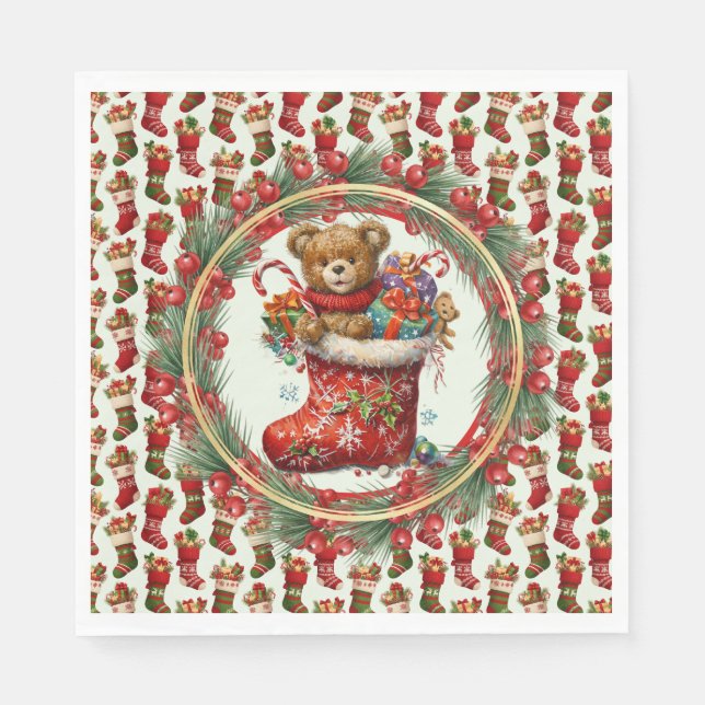 Serviette En Papier Bas de Noël (Devant)