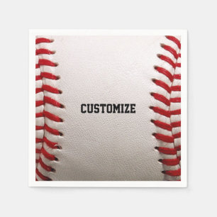 Serviette En Papier Baseball avec texte personnalisable