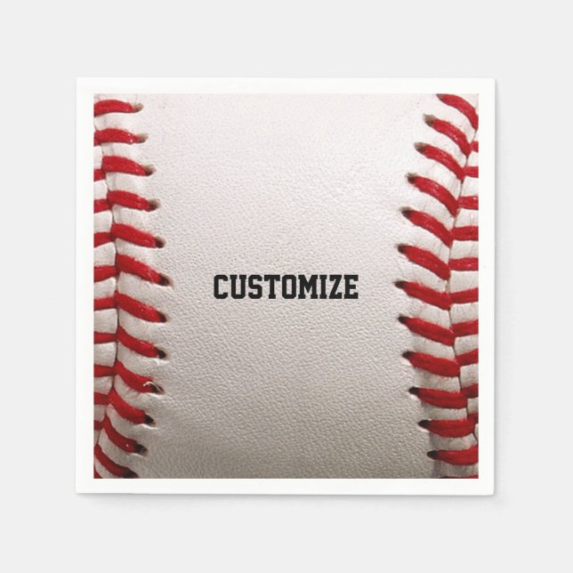 Serviette En Papier Baseball avec texte personnalisable (Devant)
