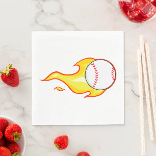 Serviette En Papier Baseball en feu
