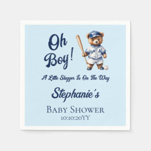 Serviette En Papier Baseball Oh Boy Baby shower mignonne Ours