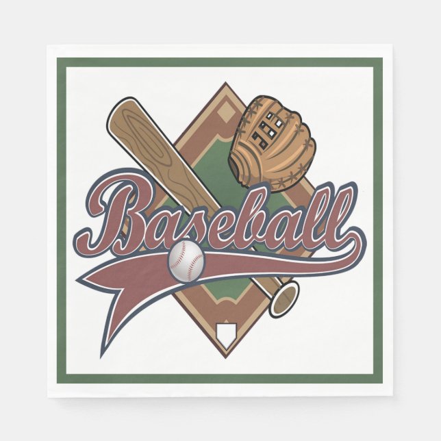 Serviette En Papier Baseball Party Napkins (Devant)