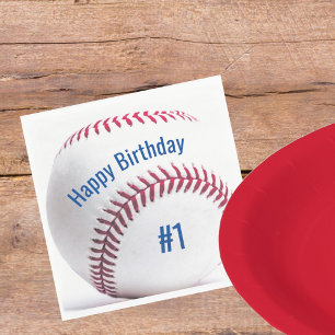Serviette En Papier Baseball rond avec nom et parti d'âge