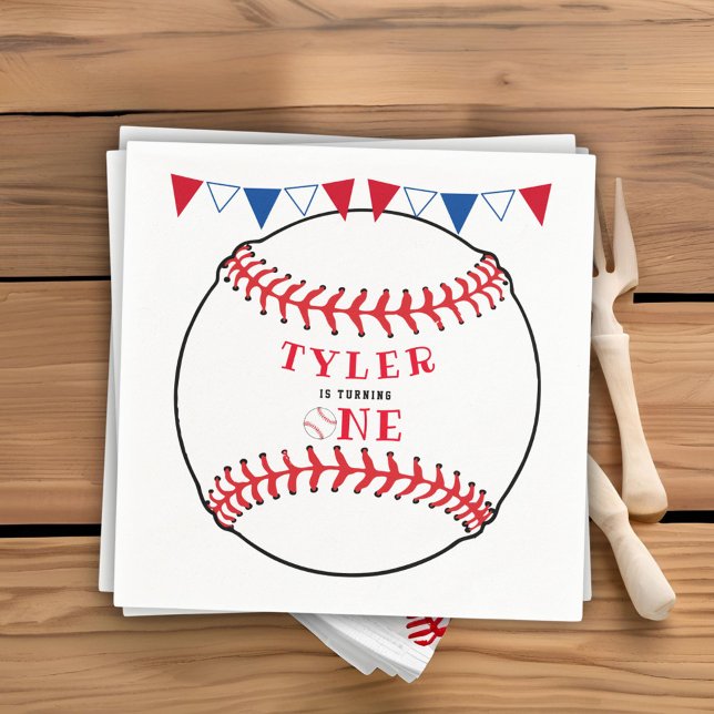 Serviette En Papier Baseball Sports 1er anniversaire (Créateur téléchargé)