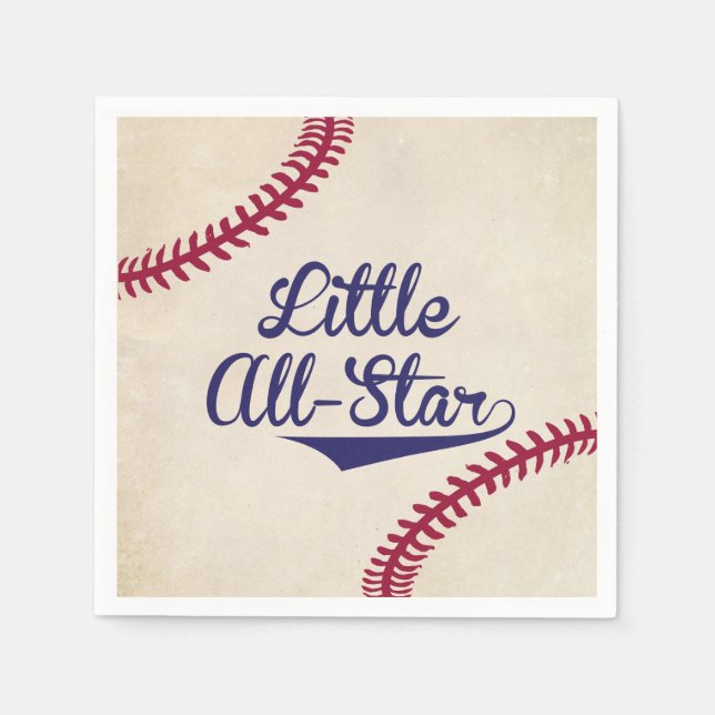 Serviette En Papier Baseball Thème Petit Baby shower All-Star Napkin (Devant)